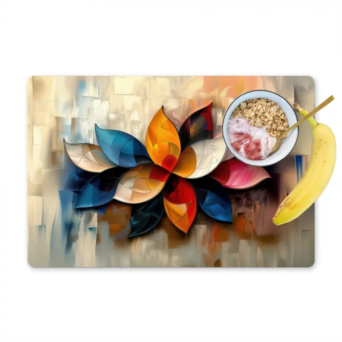Bloem - Abstract - Kleurrijk - Bladeren Placemat vinyl groot -zzzproduct_Kitchenyeah-website