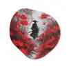 Rode bloemen - mistig - Man Wandcirkel Organisch Forex 3mm klein -3d