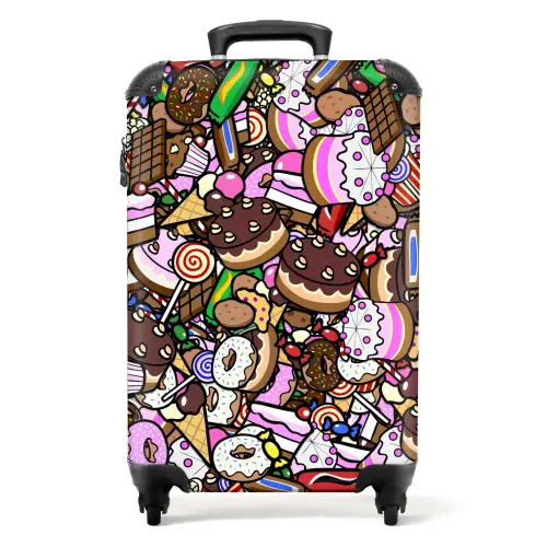 Zoete Snoepwereld Koffer - NBS - Handbagage middel -productfoto_recht