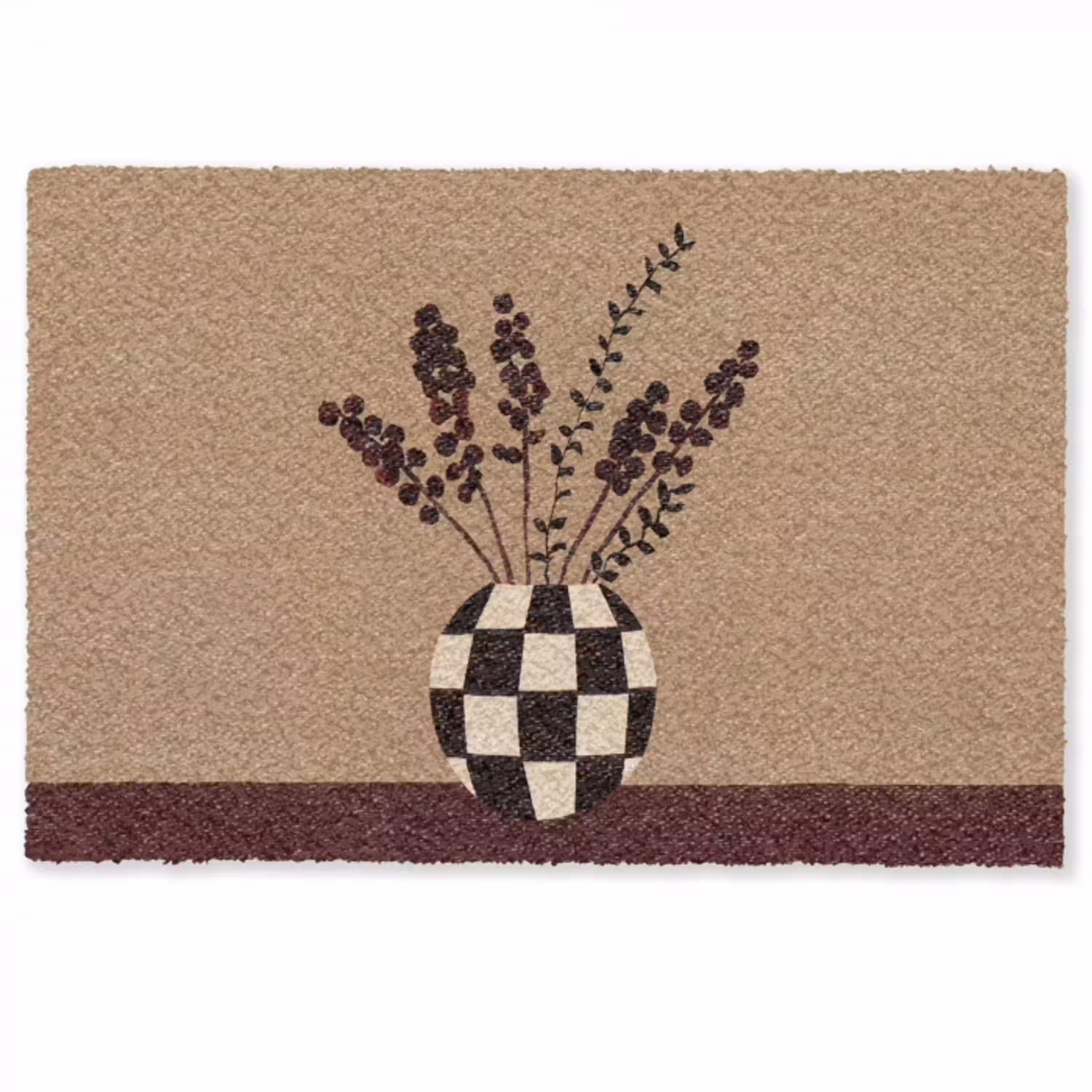 Minimalistisch - Vaas - Bloemen - Bruin Deurmat klein -zkaufland3d
