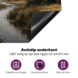 Eenden - Rivier - Landschap - Vlucht - Nostalgisch Inductie beschermer vinyl 3mm middel -zzzzzzz-cc-onderkant