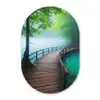 Brug - Water - Rivier - Bos Wandcirkel Ovaal Forex klein -3d
