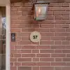 Beige met stippen - Traditioneel Naambord Rond klein -sfeer7-rond-XS