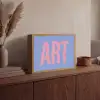 Art - Roze - Blauw Light Box met batterij (Wandlamp) middel -sfeer2