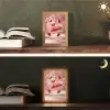 Aardbei - Taart- Eten - Roze Light Box met kabel (Tafellamp) klein -sfeer3