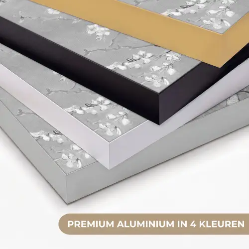Amandelbloesem - Kunst - Van Gogh - Grijs Textielframe zwart klein -USP_kleurenNL