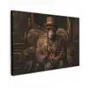 Chimpansee - Stoel - Pak - Bruin Tuinposter op houten frame 2 cm dik klein -3d
