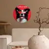 Hond - Hartjesbril - Loveyou - Rood Wandcirkel behangsticker klein -sfeer1