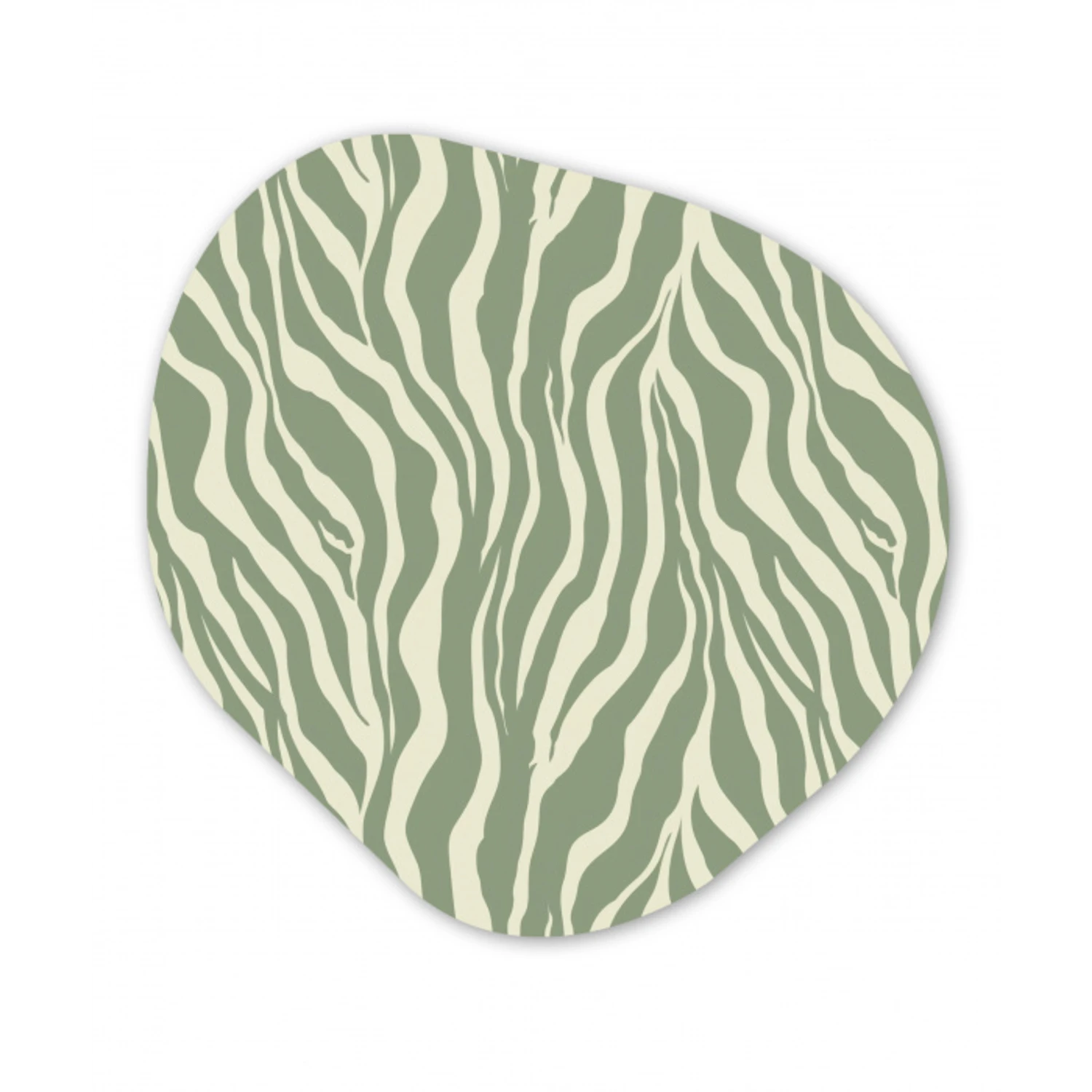 Zebra - Motief - Groen Wandcirkel Organisch Aluminium middel 851 -3d