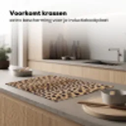 Vacht - Jachtluipaard - Zwart - Wit Inductie beschermer vinyl 3mm klein -sfeer1