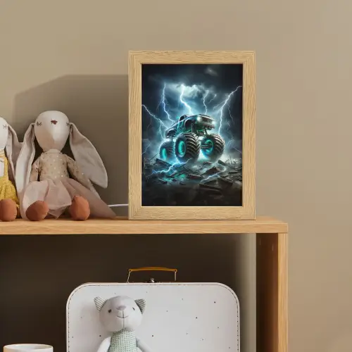 Monstertruck - Bliksem - Blauw - Jongens - Auto Light Box met kabel klein -sfeer2_kind