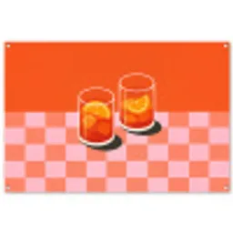 Sinaasappel - Glazen - Oranje tuinposter los doek groot -3d