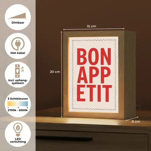 Blokletters - Rood - Kartelrand Light Box met kabel (Tafellamp) klein -USP_NL