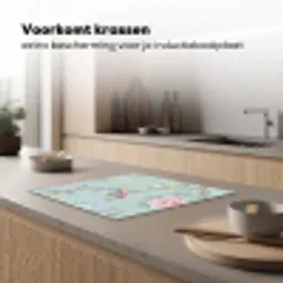 Vogel - Bloemen - Kleurrijk Inductie beschermer vinyl 3mm middel -sfeer1