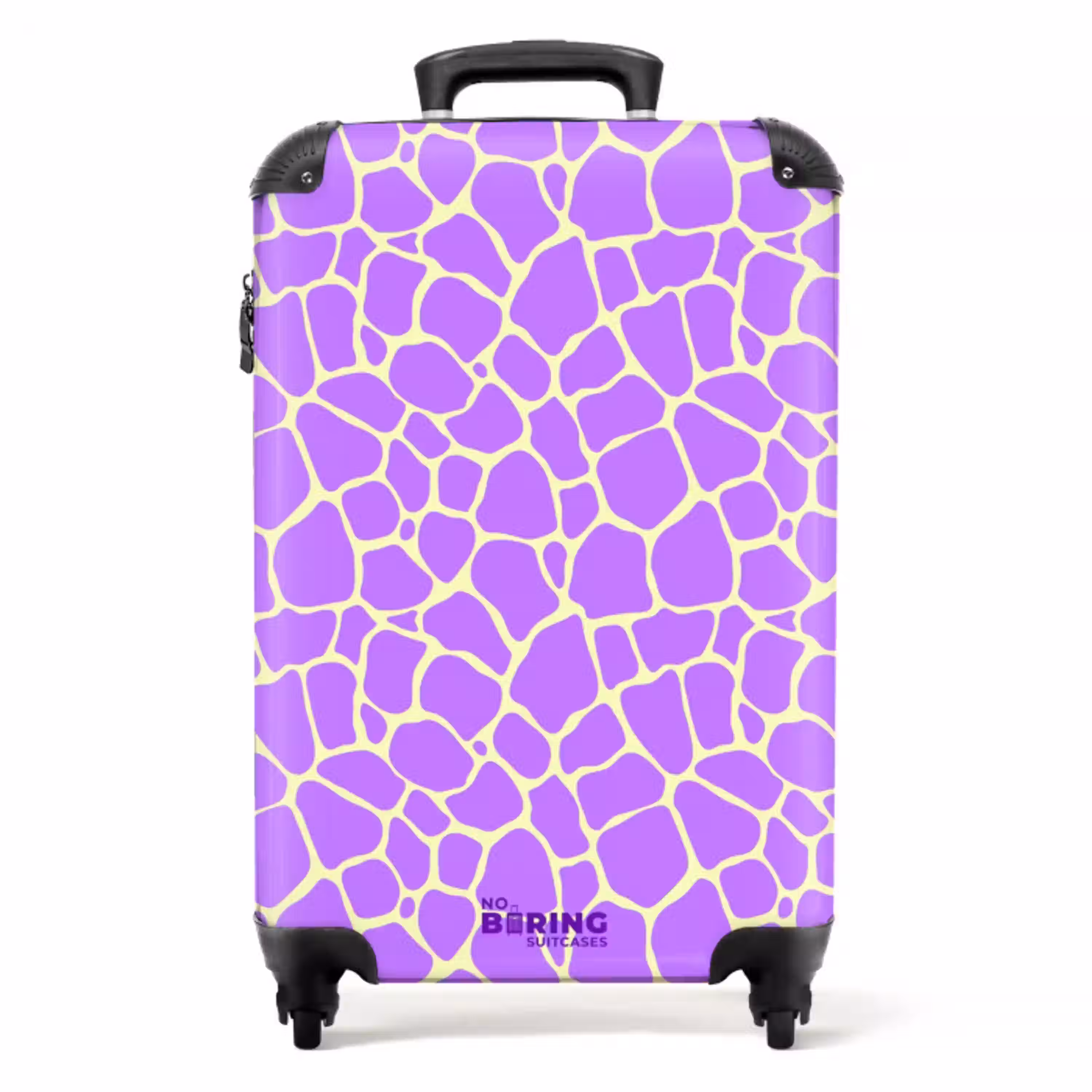 Giraffeprint in lavendel NBS - Handbagage koffer - Volwassenen Unisex middel -productfoto_recht