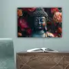 Boeddha - Bloemen - Buddha - Beeld - Kunst canvas 2cm klein -sfeer4