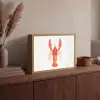 Kreeft - Waterverf - Aquarel - Oranje Light Box met batterij (Wandlamp) middel -sfeer2