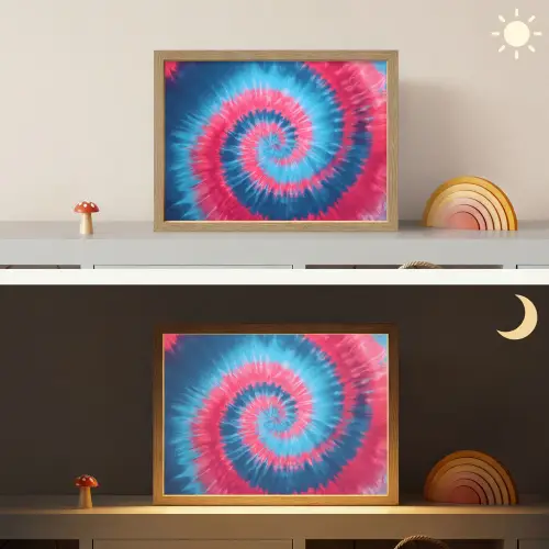 Spiraal - Roze - Draaiend Light Box met batterij (Wandlamp kind) middel -sfeer3_kind