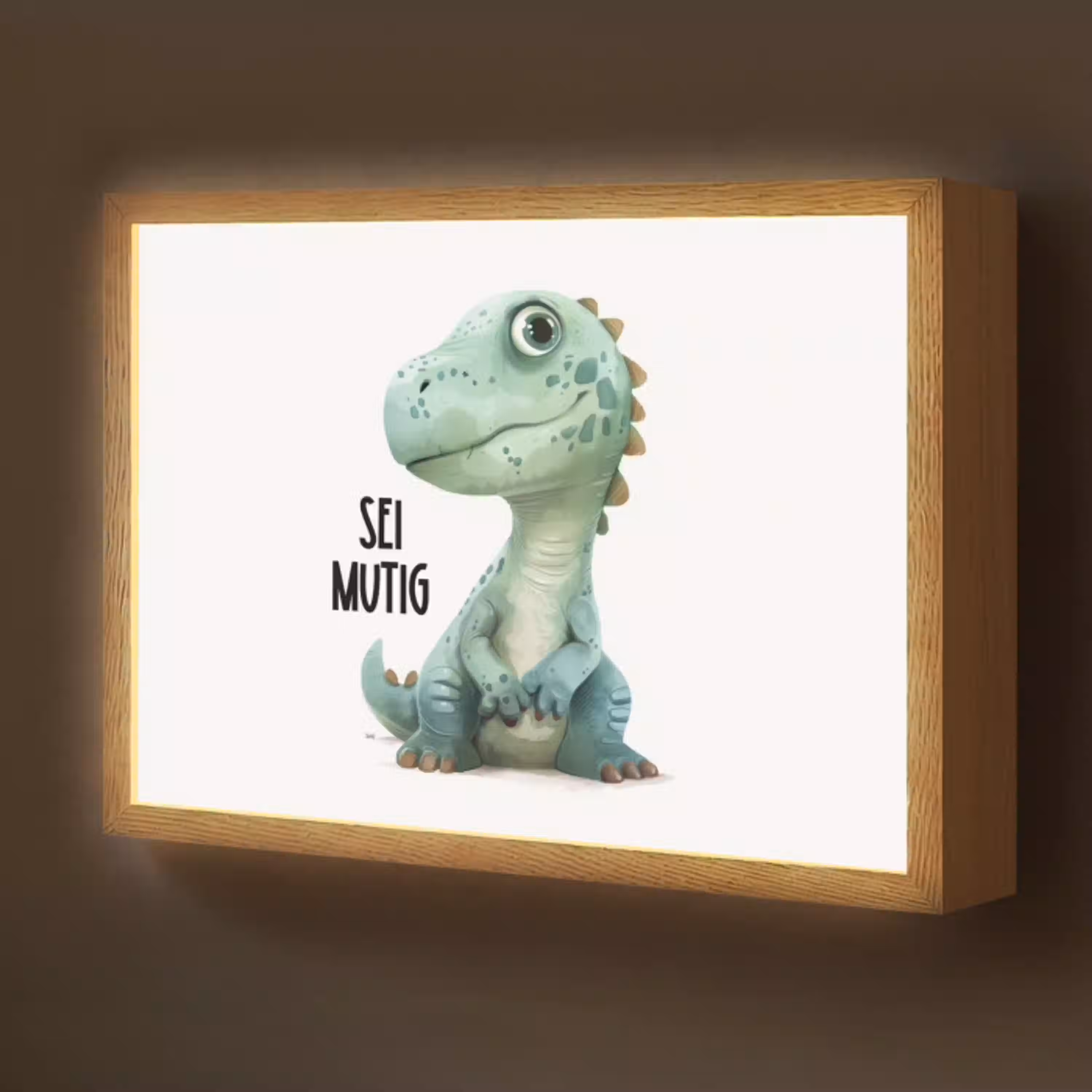 Draak - Wees moedig - Quote Light Box met batterij (Wandlamp kind) middel -z3d_website