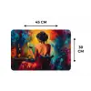 Wijn - Vrouw - Sfeervol - Kleurrijk Placemat vinyl groot -specs