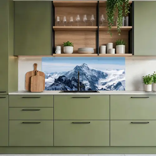 Landschap - Bergen - Sneeuw - Wit keuken achterwand 2 middel -sfeer3