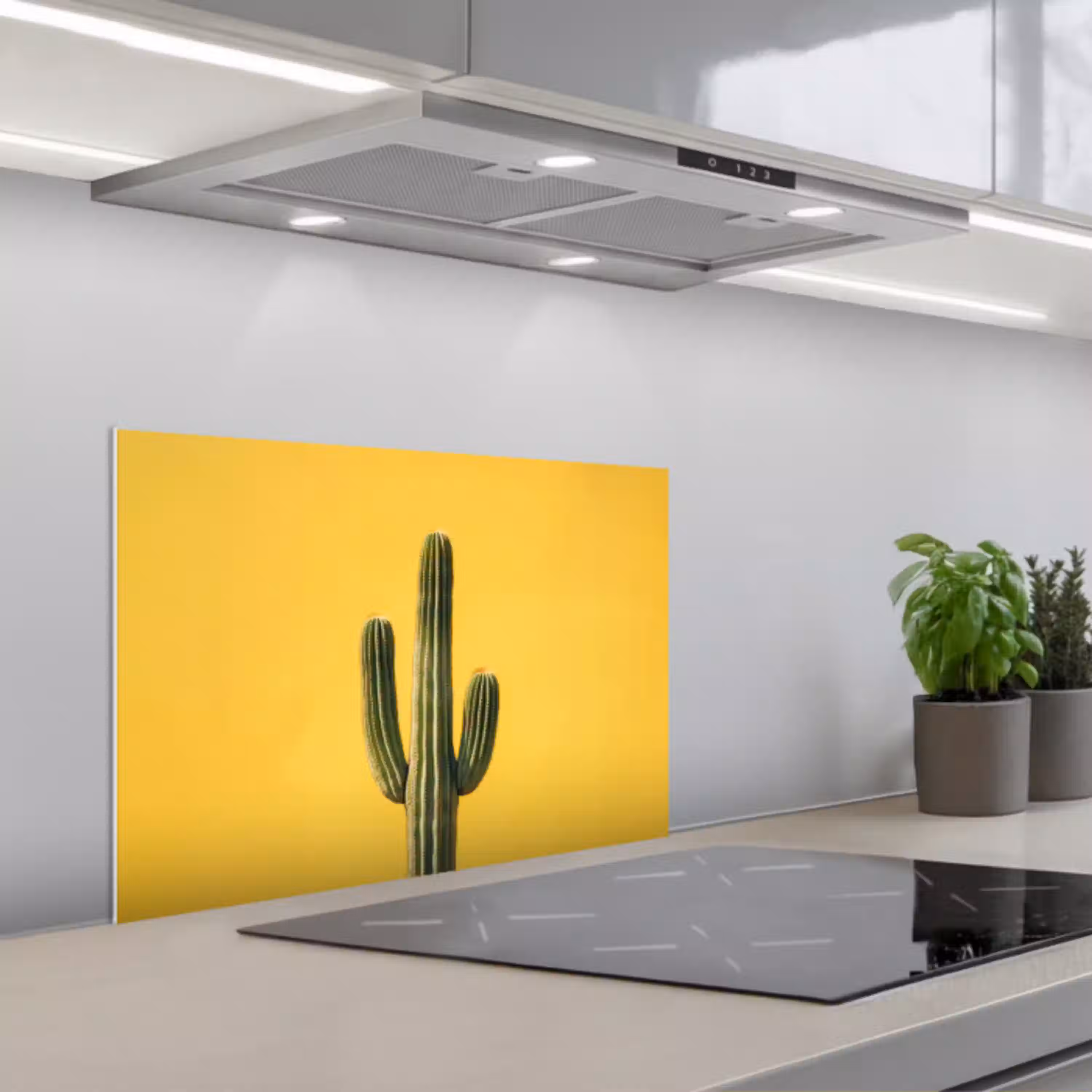 Cactus - Groen - Minimalistisch keuken achterwand spatscherm klein -3d_schuin