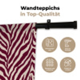 Zebra - Motief - Bordeaux - Rood Wandkleed katoen klein 269 -tsfeer2_DE
