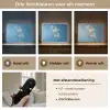 Lelies - Blauw - Glazen Light Box met batterij (Wandlamp) middel -USP_lichtkleurNL