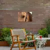 Paard - Oog - Bruin Tuinposter op houten frame 2 cm dik klein -sfeer3