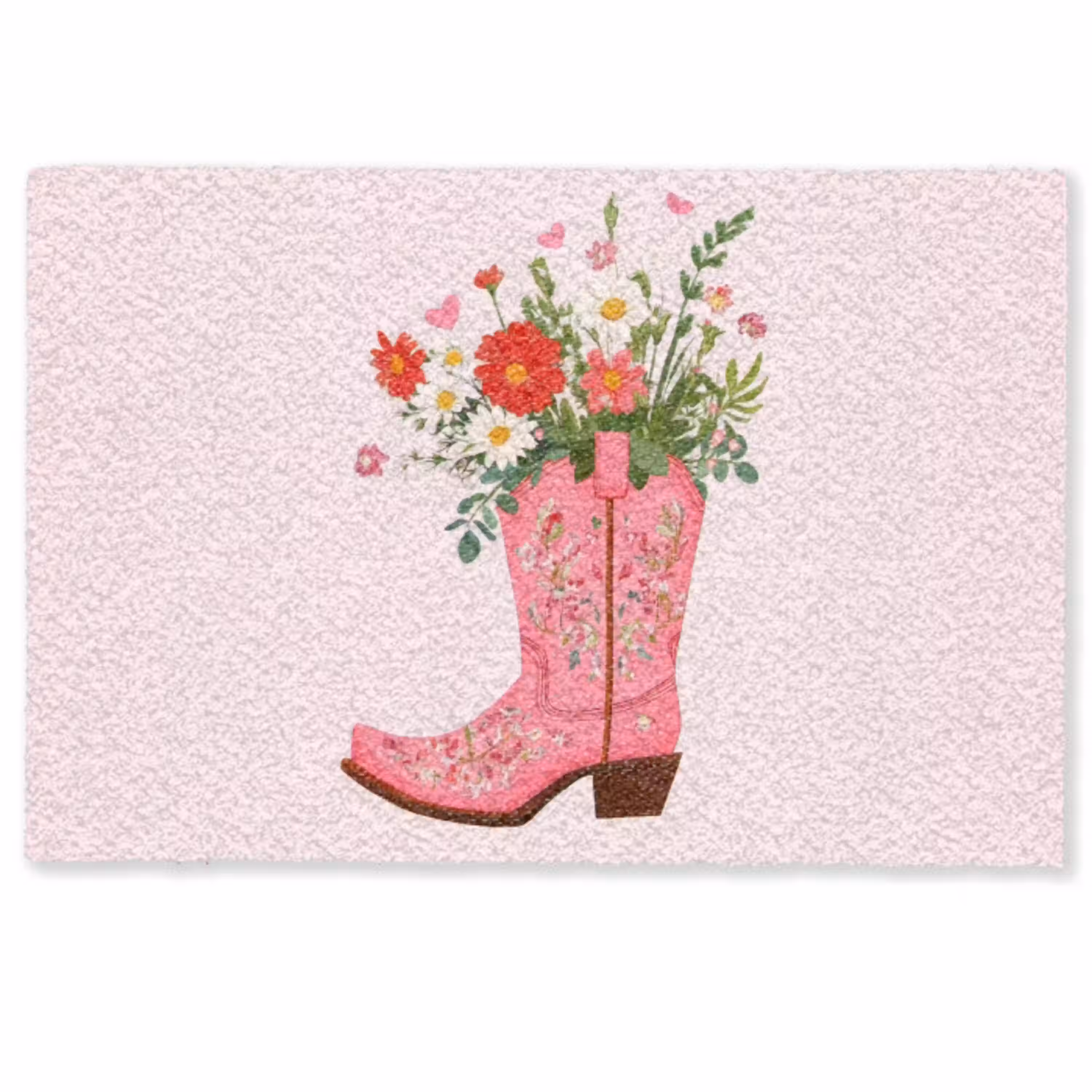 Cowboylaarzen - Roze - Boeket - Bloemen Deurmat klein -zkaufland3d