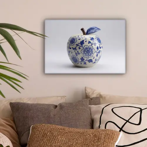 Appel - Blauw - Klassiek canvas 2cm klein -sfeer1