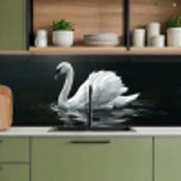 Zwaan - Water - Natuur - Realistisch - Wit keuken achterwand 2 middel -sfeer3