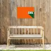 Cool - Oranje - Groen Tuinposter op houten frame 2 cm dik klein -sfeer4