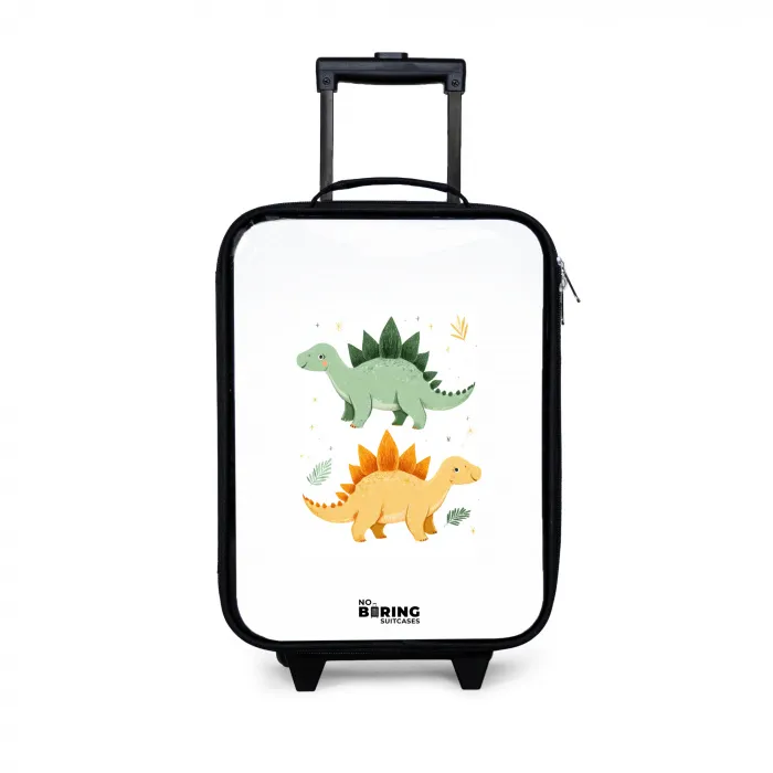 Dinos - Dieren - Groen - Oranje Kinderkoffer - Zwart klein -3d