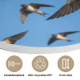 Zwaluwen - Vliegen - Blauw Akoestische PET Vilt - Rond klein -closeup_DE