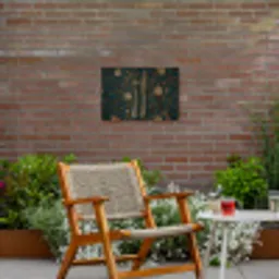 Bloemen - Goud - Bestek Tuinposter op houten frame 2 cm dik klein -sfeer3