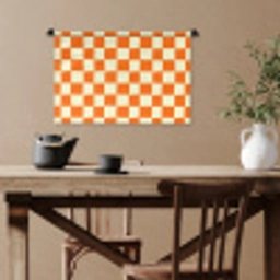 Schaak - Patroon - Oranje Wandkleed katoen klein 269 -sfeer6