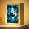 Voetbal - Galaxy - Ruimte - Sport - Blauw Light Box met kabel (Kinderlampje) klein -zzzz_3d_website