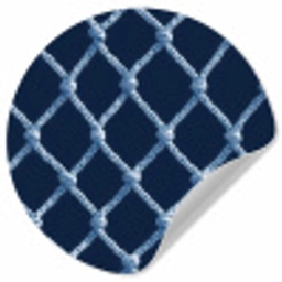 Visnet - Touw - Patroon - Marineblauw Wandcirkel behangsticker klein 186 -3d
