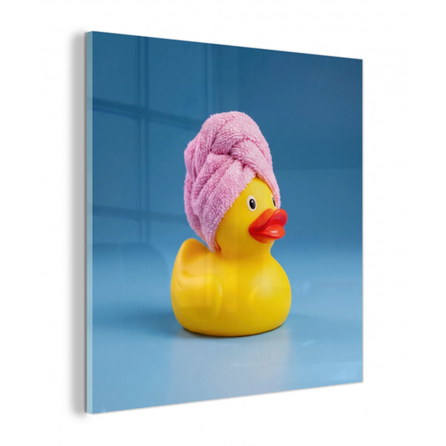 Badeend - Handdoek - Blauw plexiglas 5mm klein -z3d