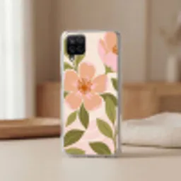 Grafisch - Bloemen - Roze Telefoonhoesje Samsung Galaxy A12 klein -sfeer2
