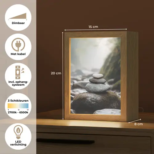 Stenen - Stapel - Natuur Light Box met kabel (Tafellamp) klein -USP_NL