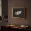 Hotdog - Porselein - Delfts blauw - Eten Light Box met batterij (Wandlamp) middel -sfeer1