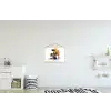 Drumstel - Oranje - Zwart - Aquarelverf textielposter latten blank klein -kinderkamer