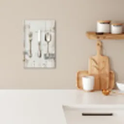 Zilver - Bestek - Hout KitchenYeah - Keuken - Canvas klein -sfeer1
