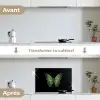 Vlinder - Groen - Diepte keuken achterwand spatscherm klein -voor_na_FR