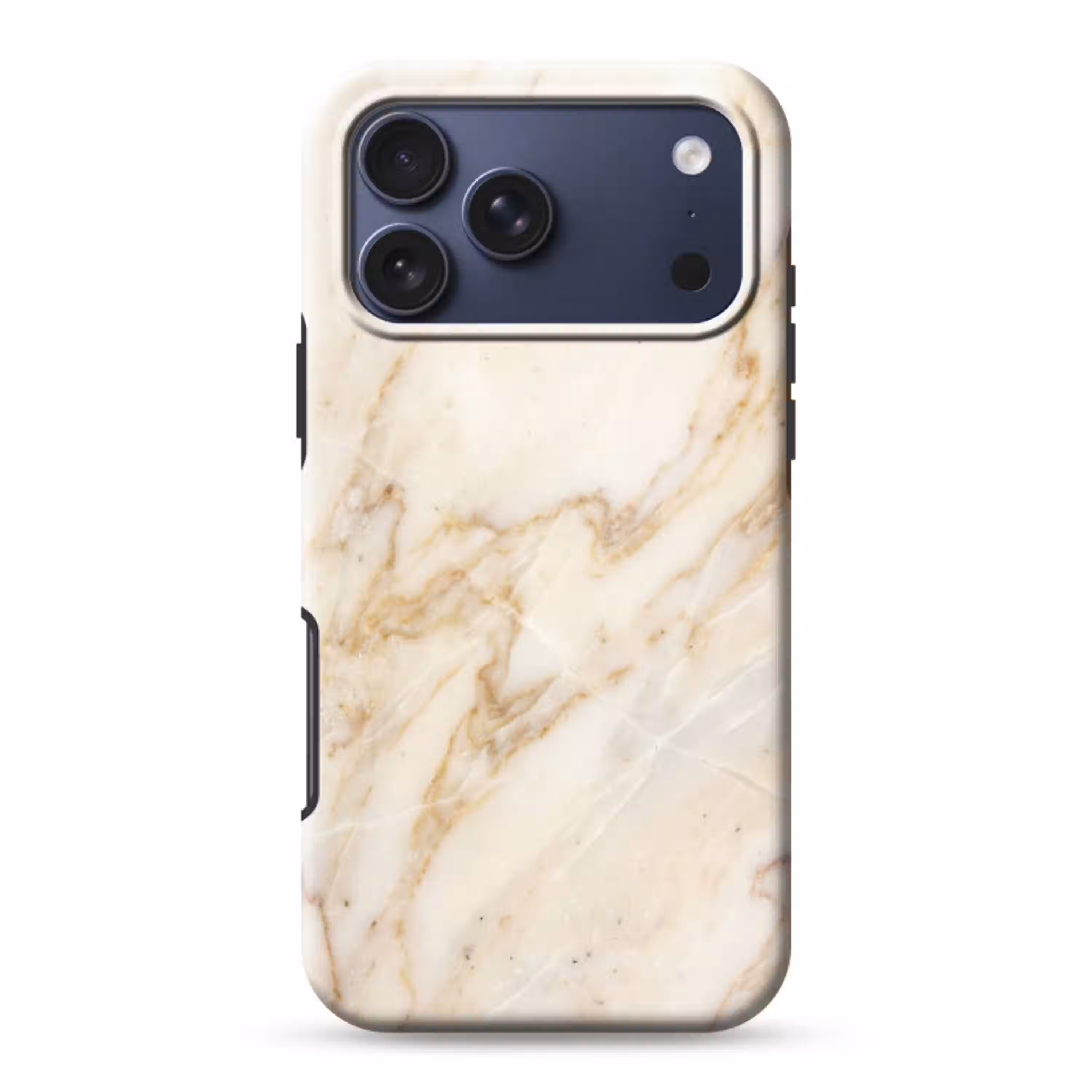 Marmer - Ader - Abstract - Wit - Goud Toughcase MagSafe Apple iPhone 17 Pro Max klein -3d