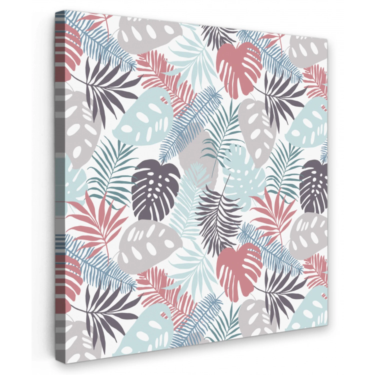 Monstera - Pastel - Bladeren - Tropical Tuinposter op houten frame 2 cm dik klein -3d