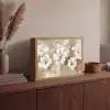 Bloemen - Beige - Abstract - Modern Light Box met batterij (Wandlamp) middel -sfeer2