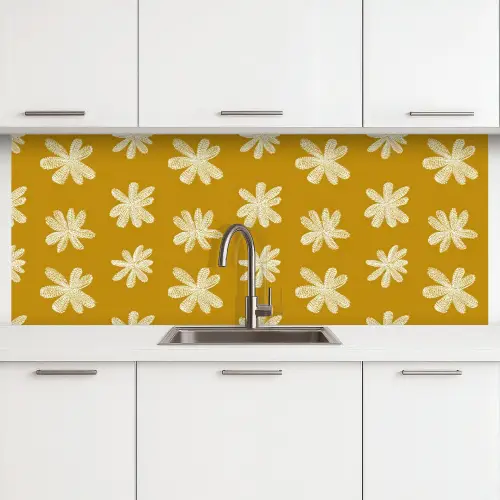 Bloem - Speels - Okergeel keuken achterwand 2 middel 871 -3d